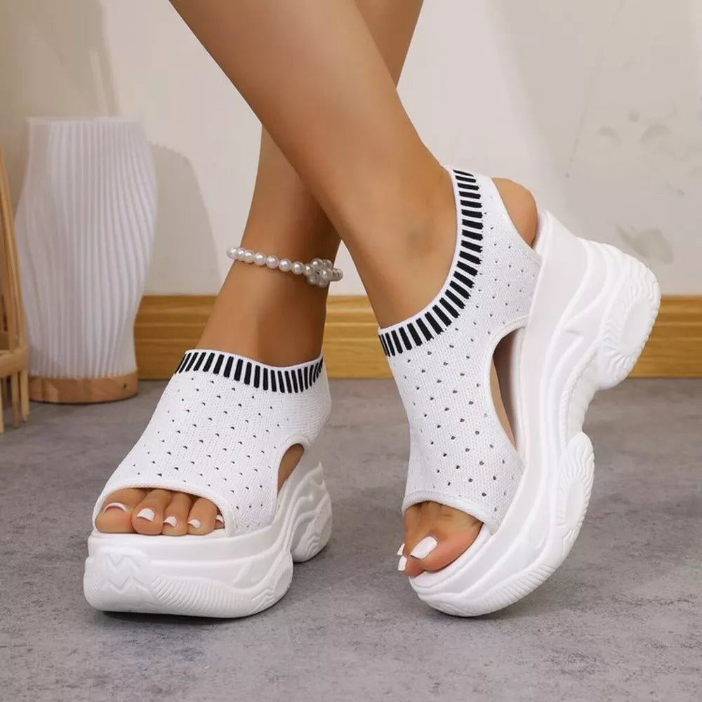 Women's Mesh Platform Wedge Sandals – High Heel Breathable Style