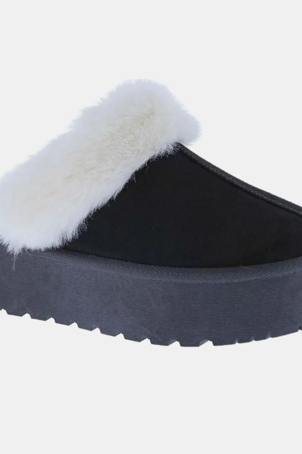 Women's Thick Bottom Fur Trim Snow Slippers | Cozy Slip-On House Shoes