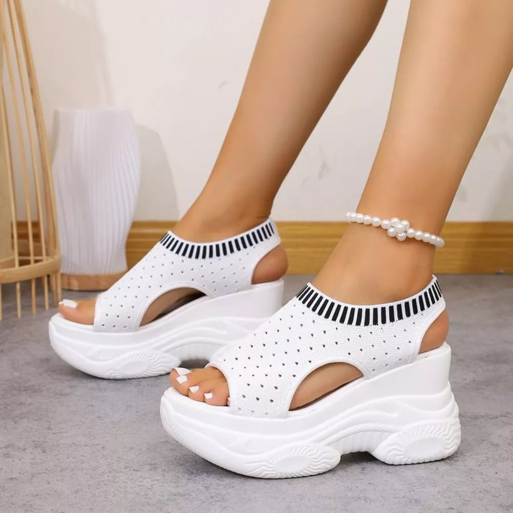 Women's Mesh Platform Wedge Sandals – High Heel Breathable Style