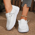 Women's Round Toe Canvas Slip-On Sneakers – Flat Casual Shoes | 7 Colors