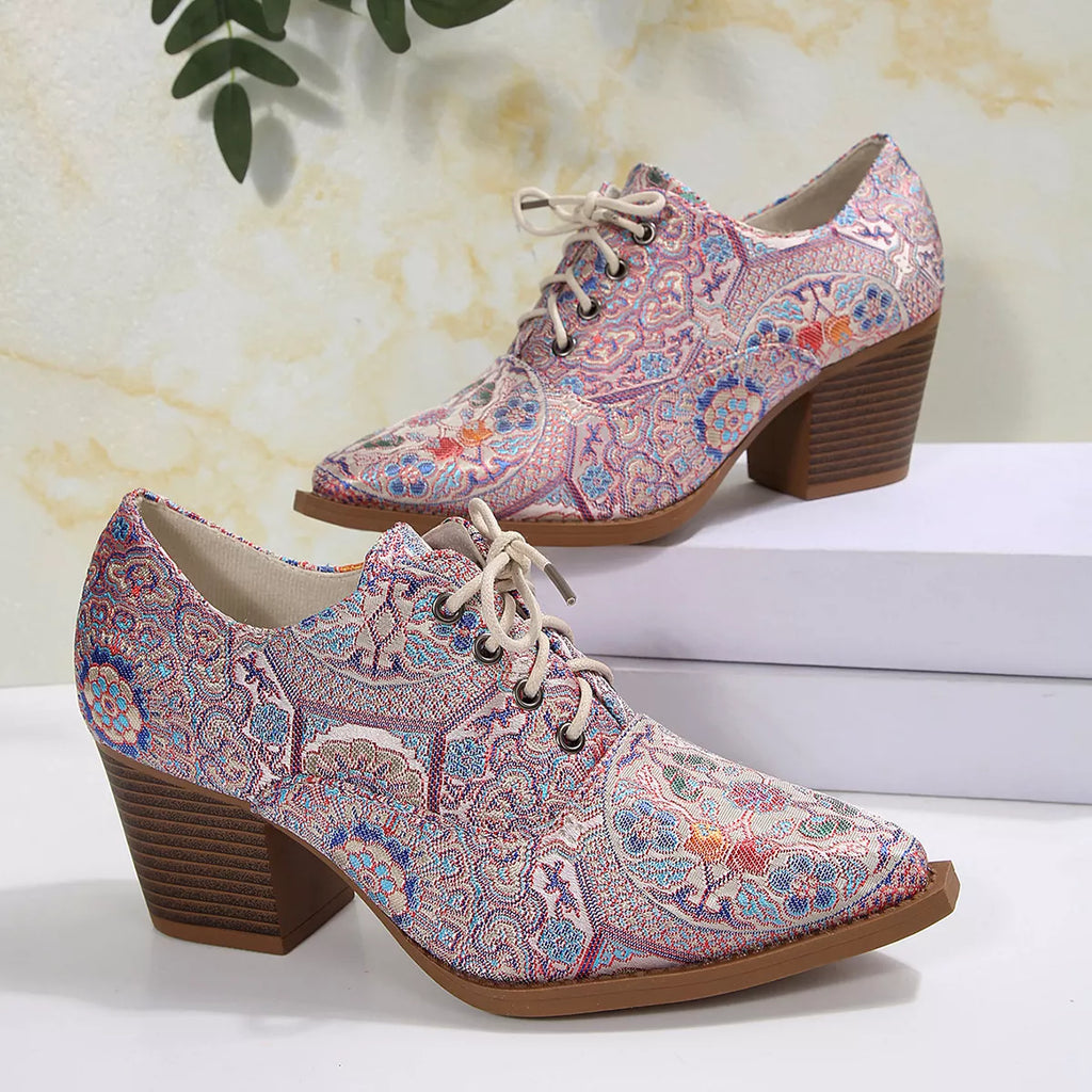 Women's Point Toe Block Heel Ankle Boots – PU Leather Mid Heel
