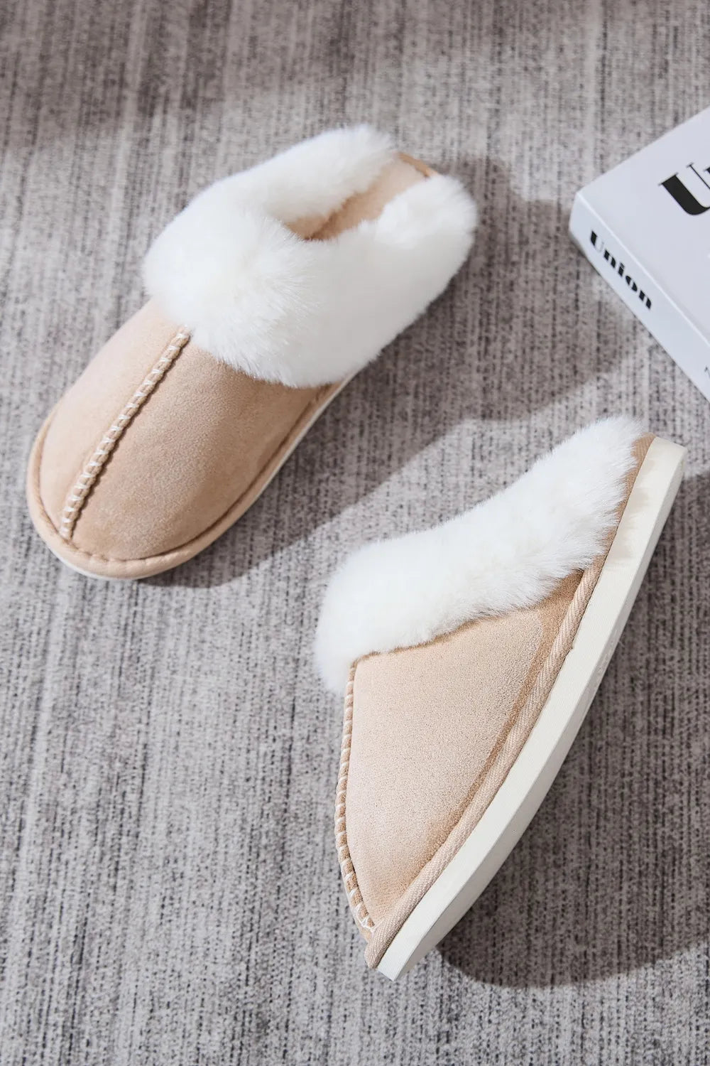 Women's Faux Fur Round Toe Slippers | Cozy Slip-On House Shoes