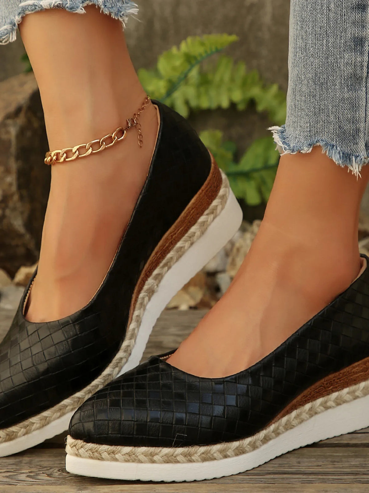 Women's Point Toe Wedge Loafers – Low Heel Slip-On Dress Shoes