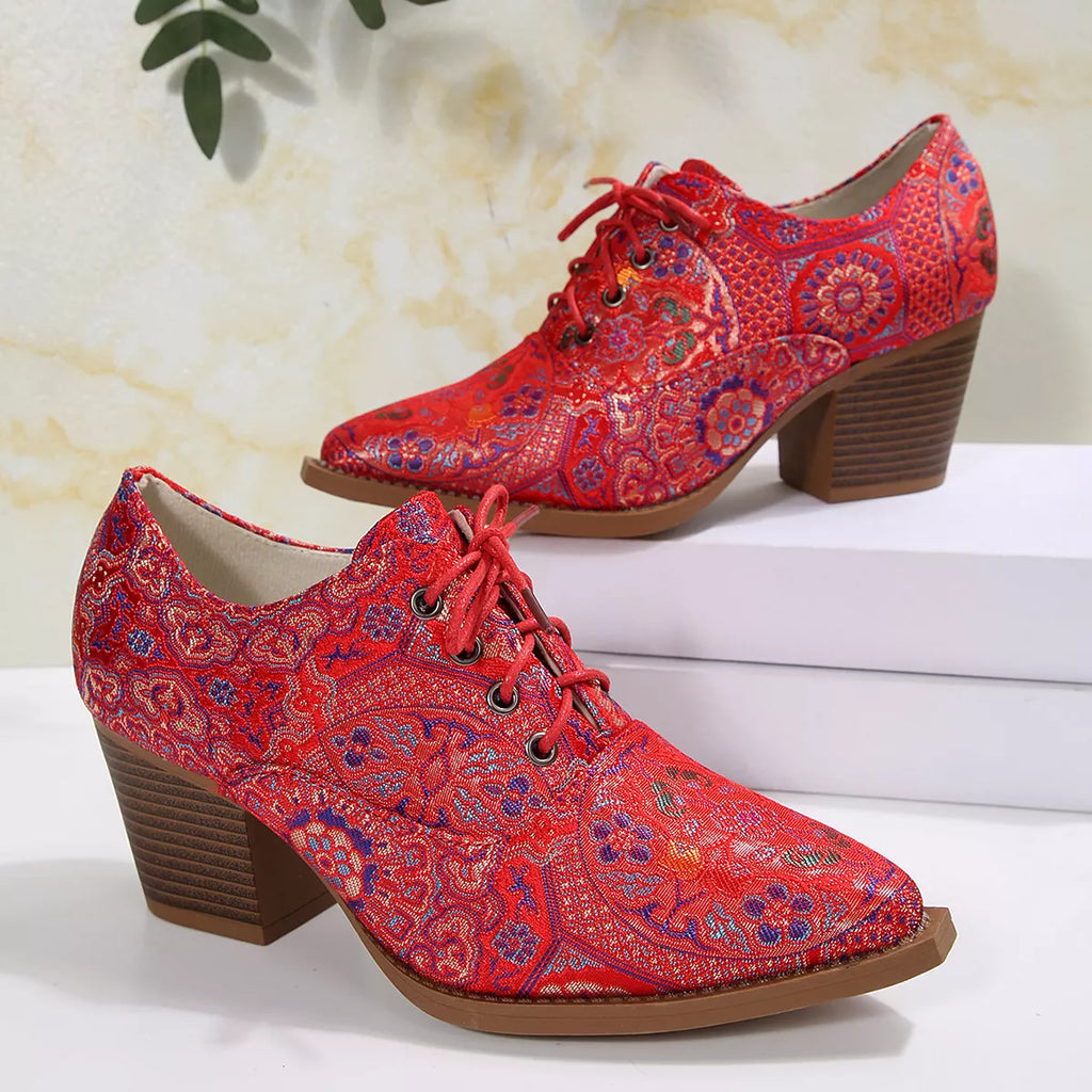 Women's Point Toe Block Heel Ankle Boots – PU Leather Mid Heel