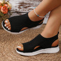 Women's Breathable Mesh Open Toe Sandals | Mid Heel Dress Sandals