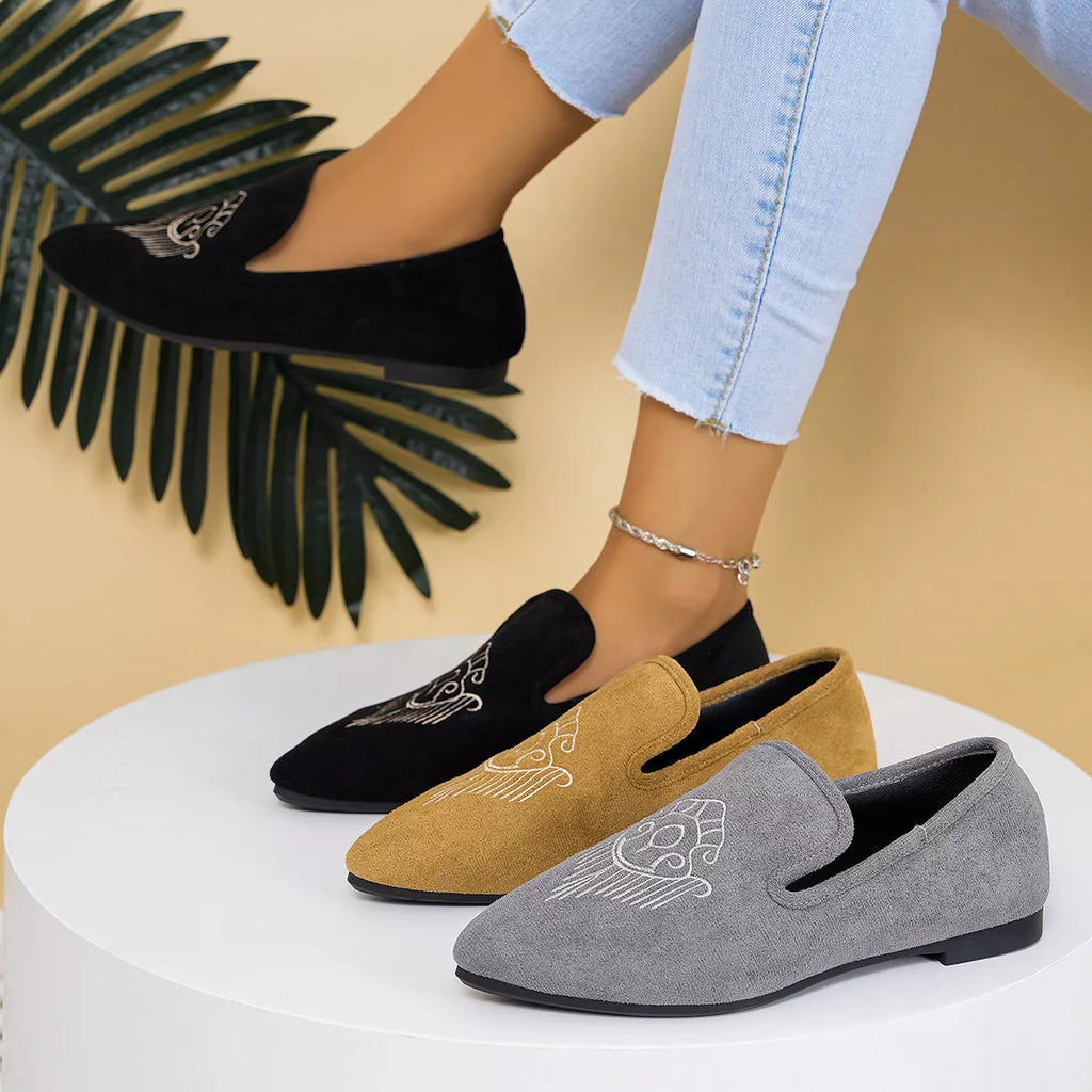 Women's Point Toe Slip-On Flats | PU Leather Flat Shoes 6 Styles