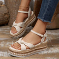 Women’s Bow Knot Platform Wedge Sandals – High Heel PU Leather Shoes | 5 Colours