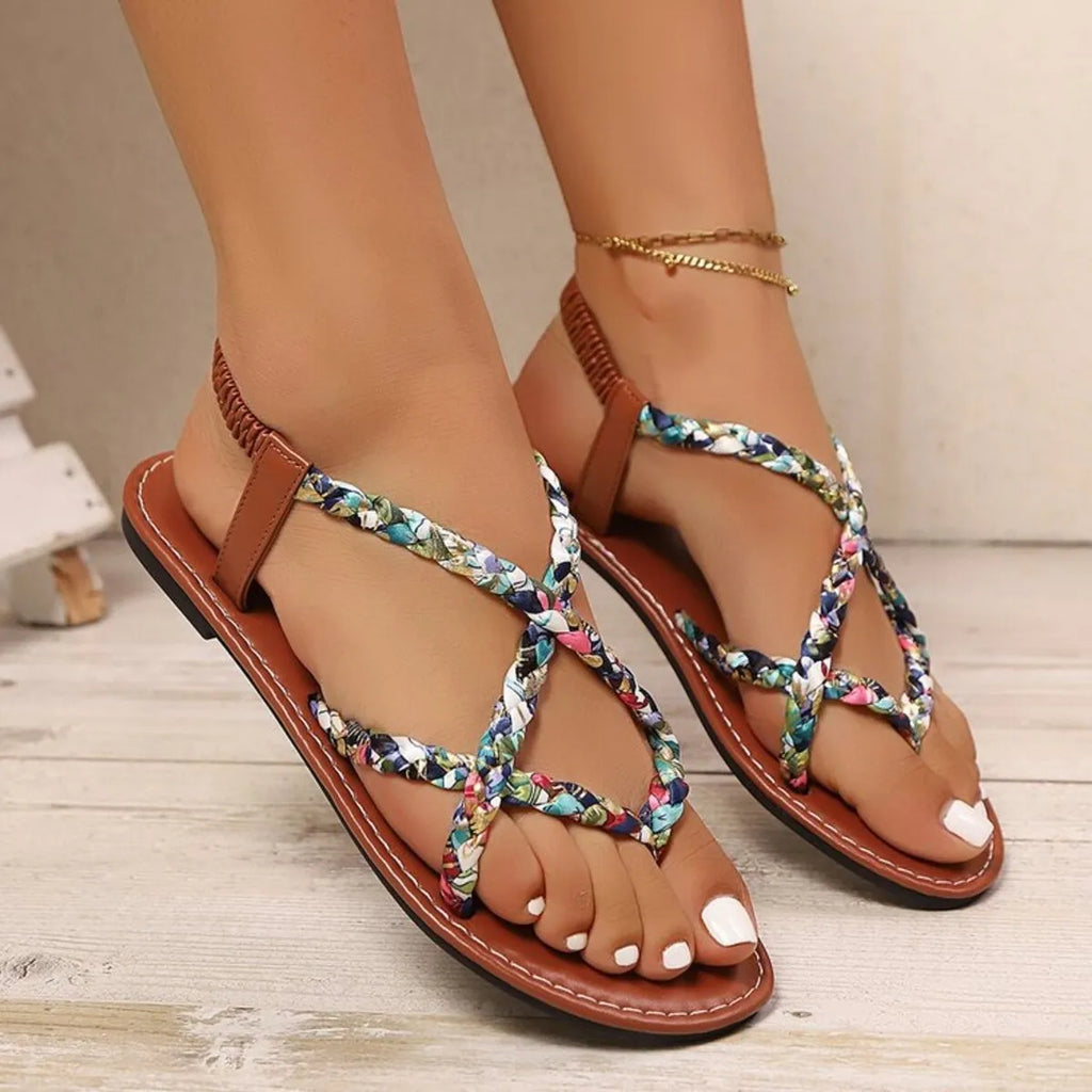 Women's Crisscross Strap Flat Sandals | PU Leather Summer Sandals in 3 Colors EU 36-43