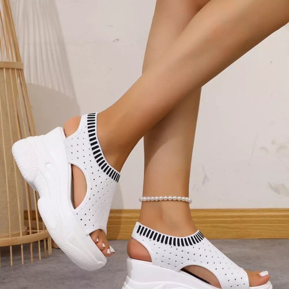 Women's Mesh Platform Wedge Sandals – High Heel Breathable Style