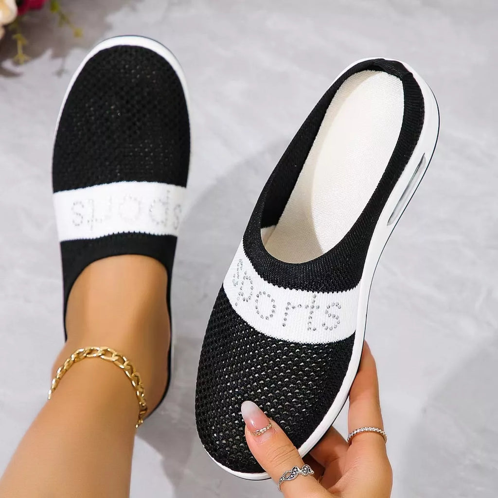 Women's Breathable Mesh Slip-On Sneakers – Lightweight Flat Shoes