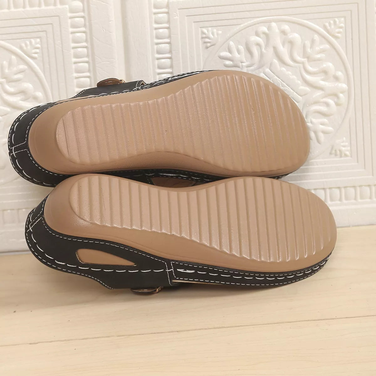 Women's Toe Post Wedge Sandals | Rhinestone Mid Heel Summer Shoes