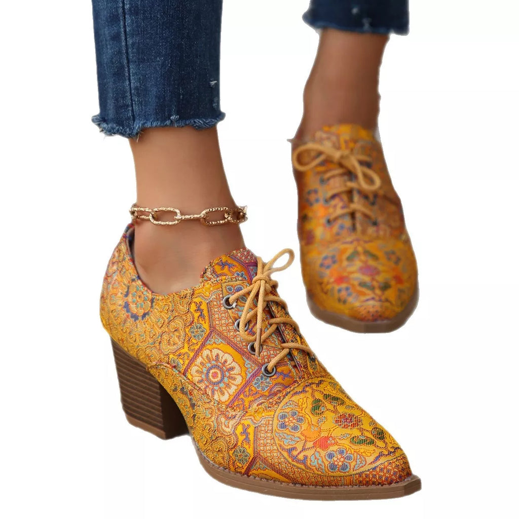 Women's Point Toe Block Heel Ankle Boots – PU Leather Mid Heel