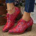 Women's Point Toe Block Heel Ankle Boots – PU Leather Mid Heel