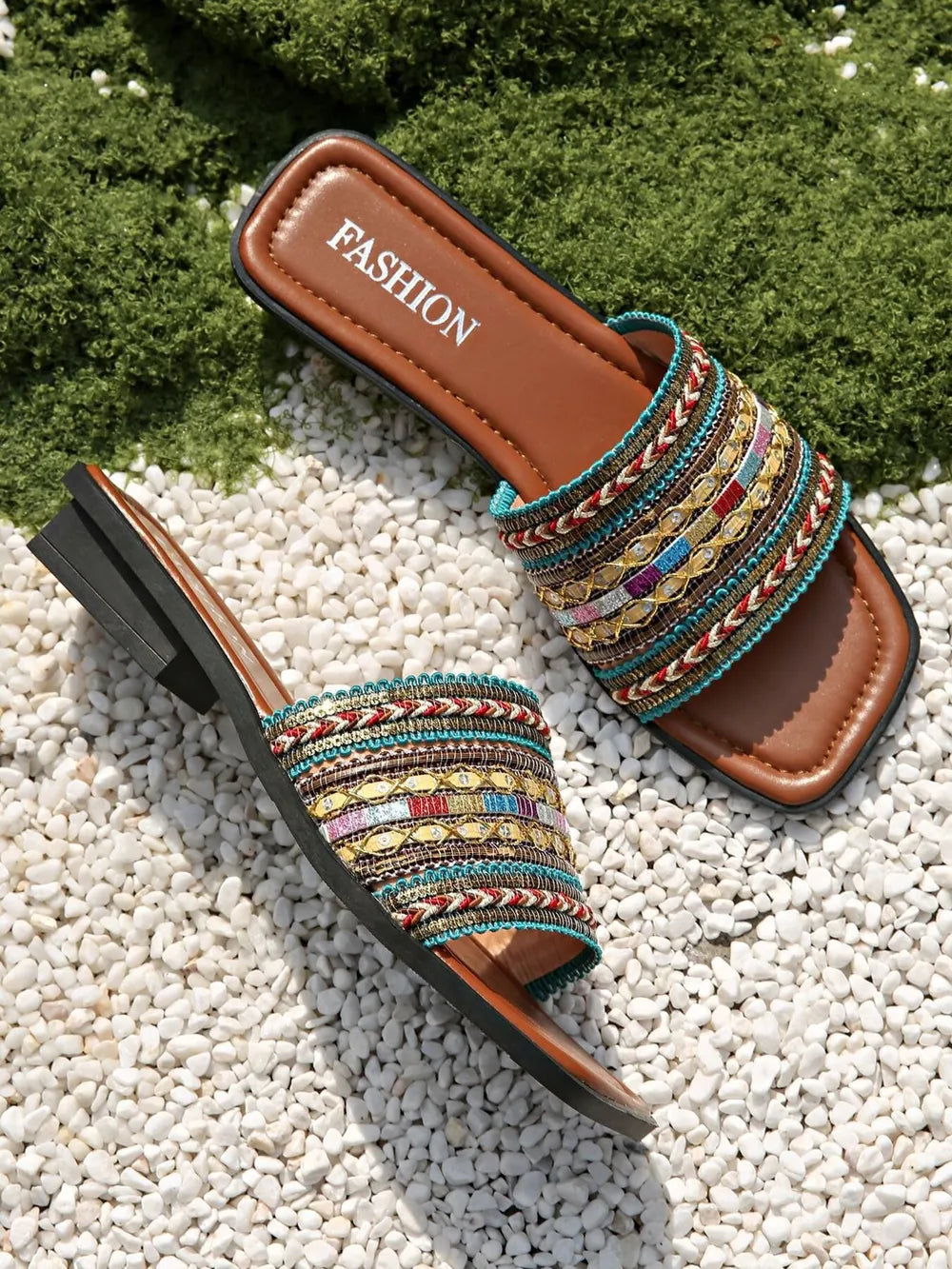 Women's Open Toe Flat Sandals – Lightweight Everyday Slip-On