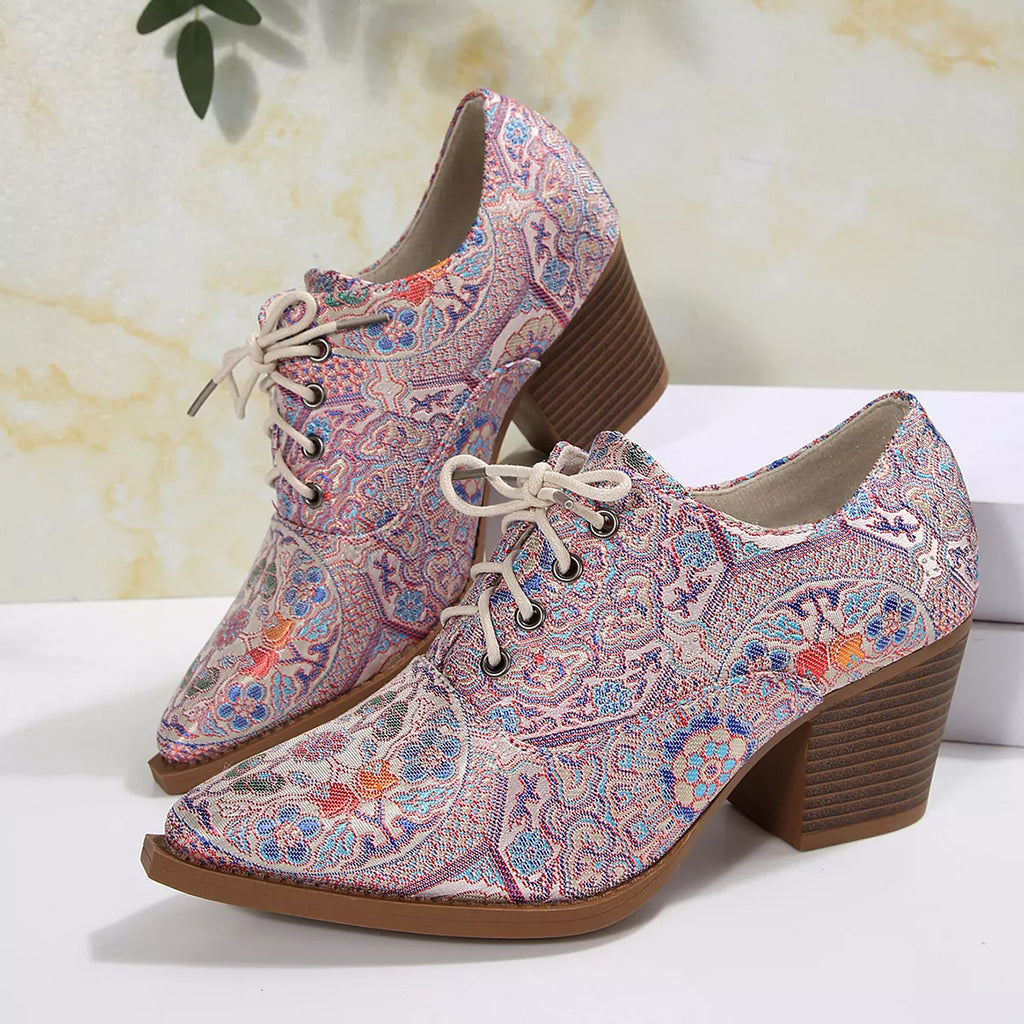 Women's Point Toe Block Heel Ankle Boots – PU Leather Mid Heel