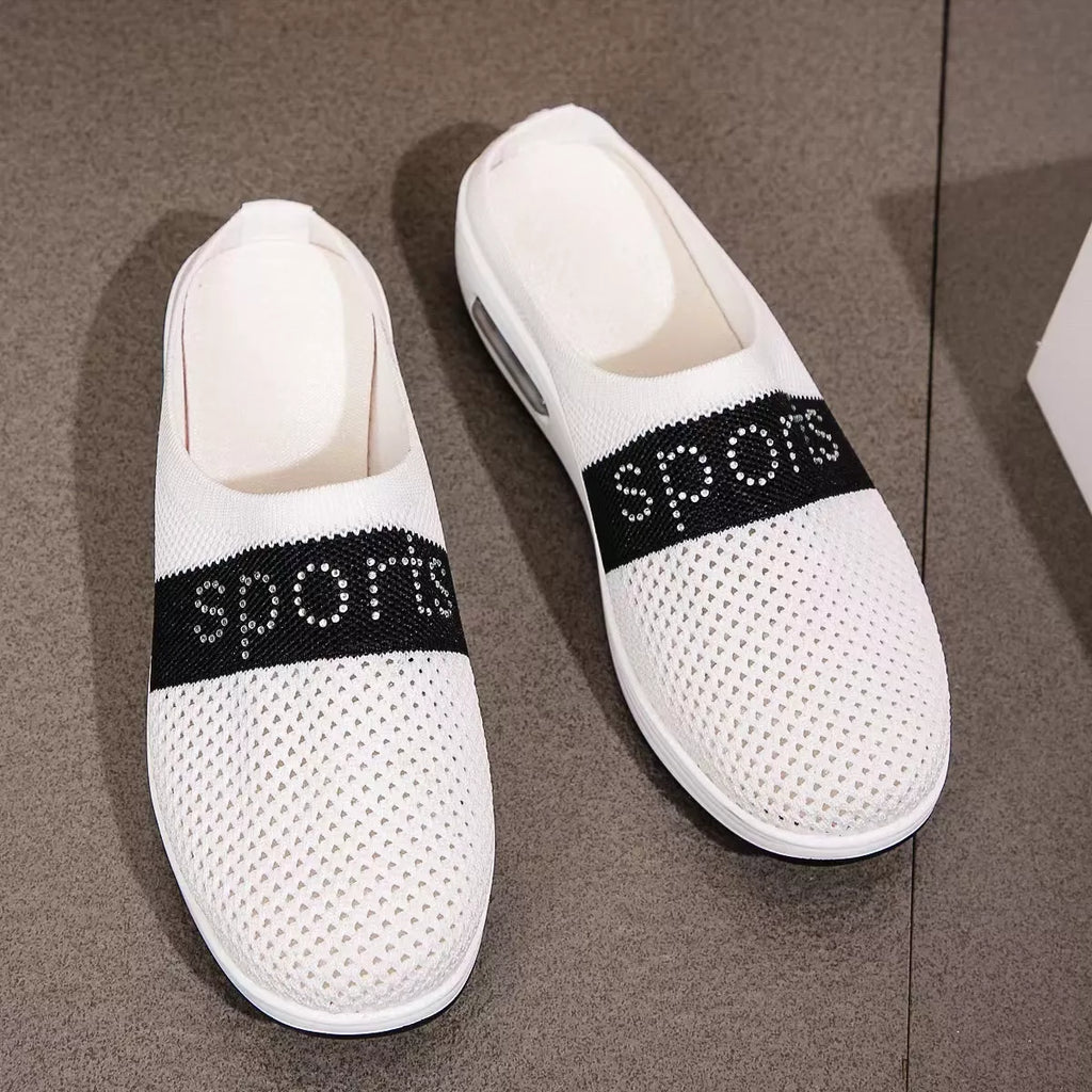 Women's Breathable Mesh Slip-On Sneakers – Lightweight Flat Shoes