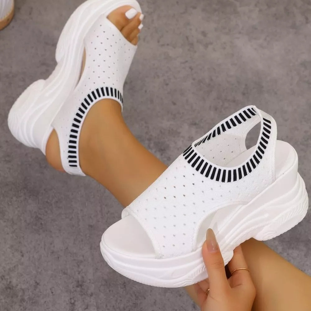 Women's Mesh Platform Wedge Sandals – High Heel Breathable Style