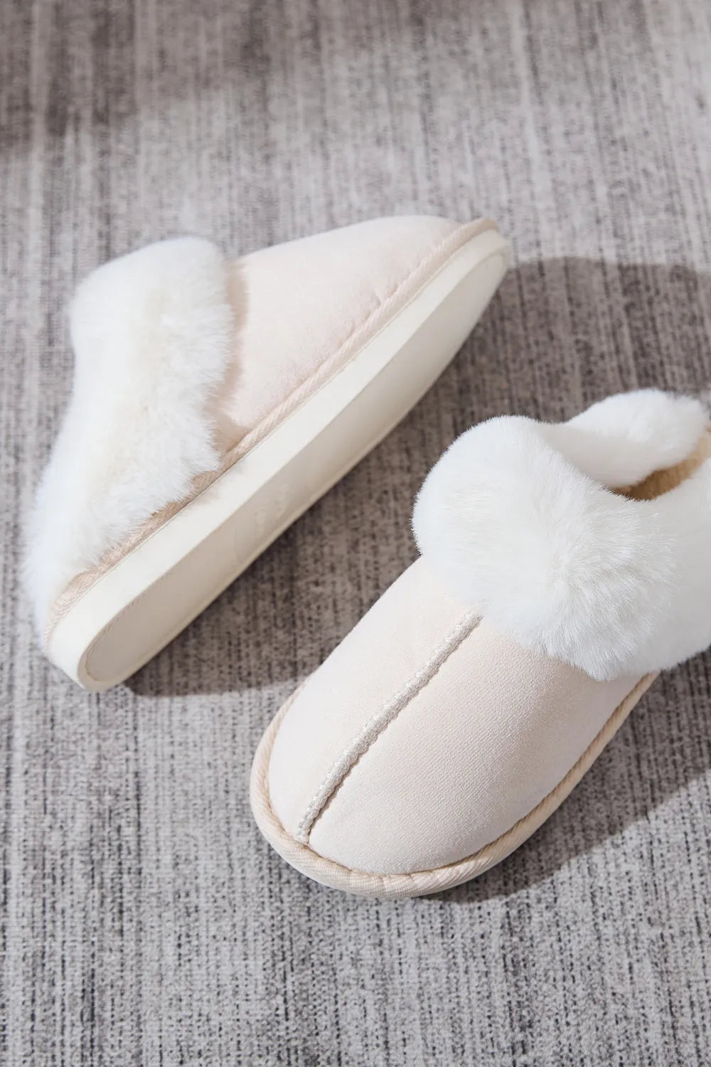 Women's Faux Fur Round Toe Slippers | Cozy Slip-On House Shoes