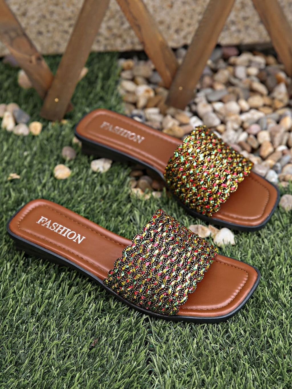 Women's Open Toe Flat Sandals – Everyday PU Leather Slip-On