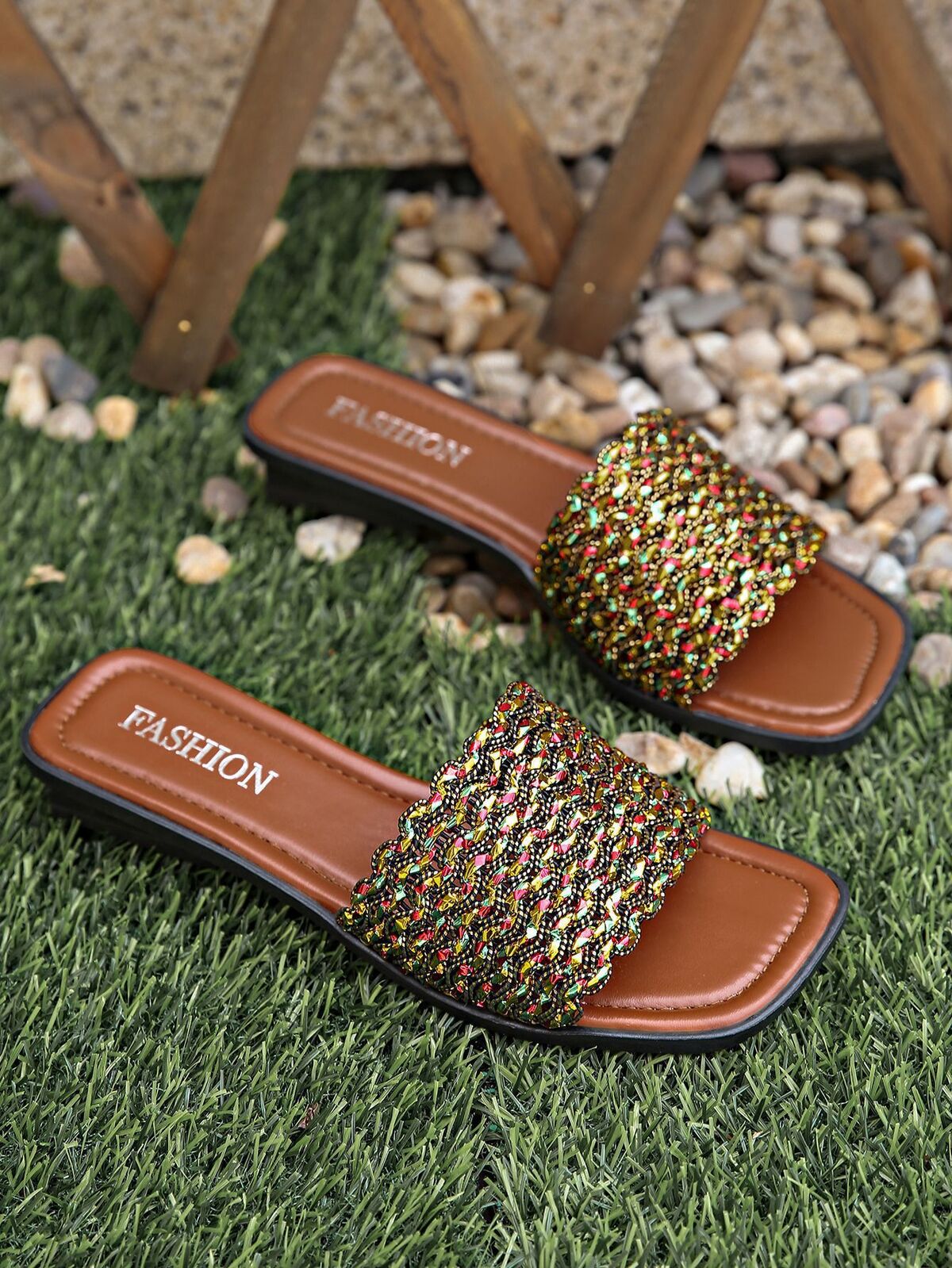 Women's Open Toe Flat Sandals – Everyday PU Leather Slip-On