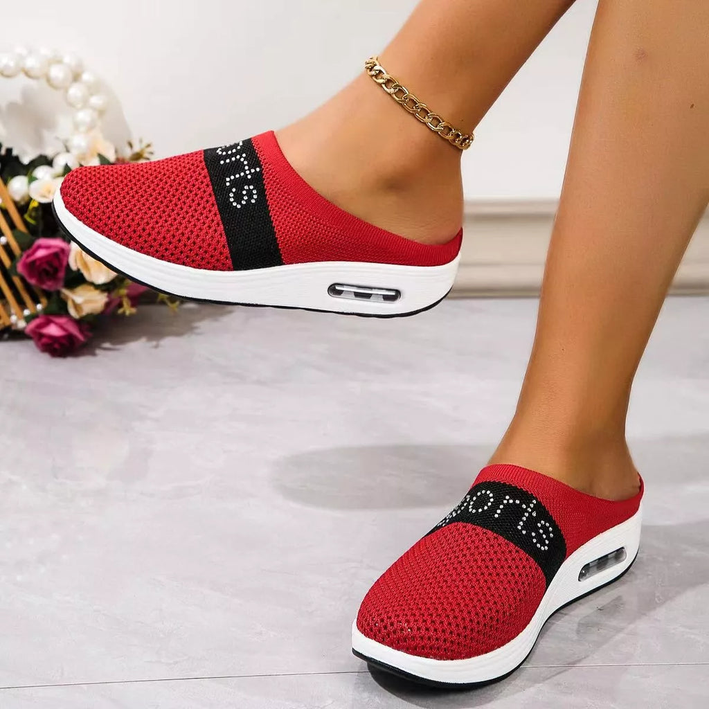 Women's Breathable Mesh Slip-On Sneakers – Lightweight Flat Shoes
