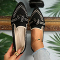 Women's Knitted Slip-On Flats with Bow | Mesh Comfort Shoes