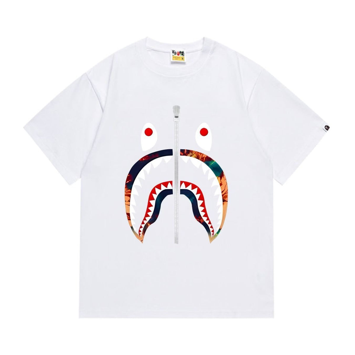 BAPE Shark Zip Graphic Short-Sleeve T-Shirt ¡ª front
