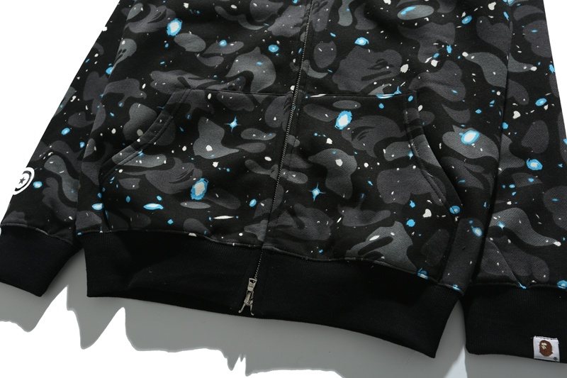 BAPE Black/Blue Tiger Shark Camo Zip Hoodie ¡ª detail