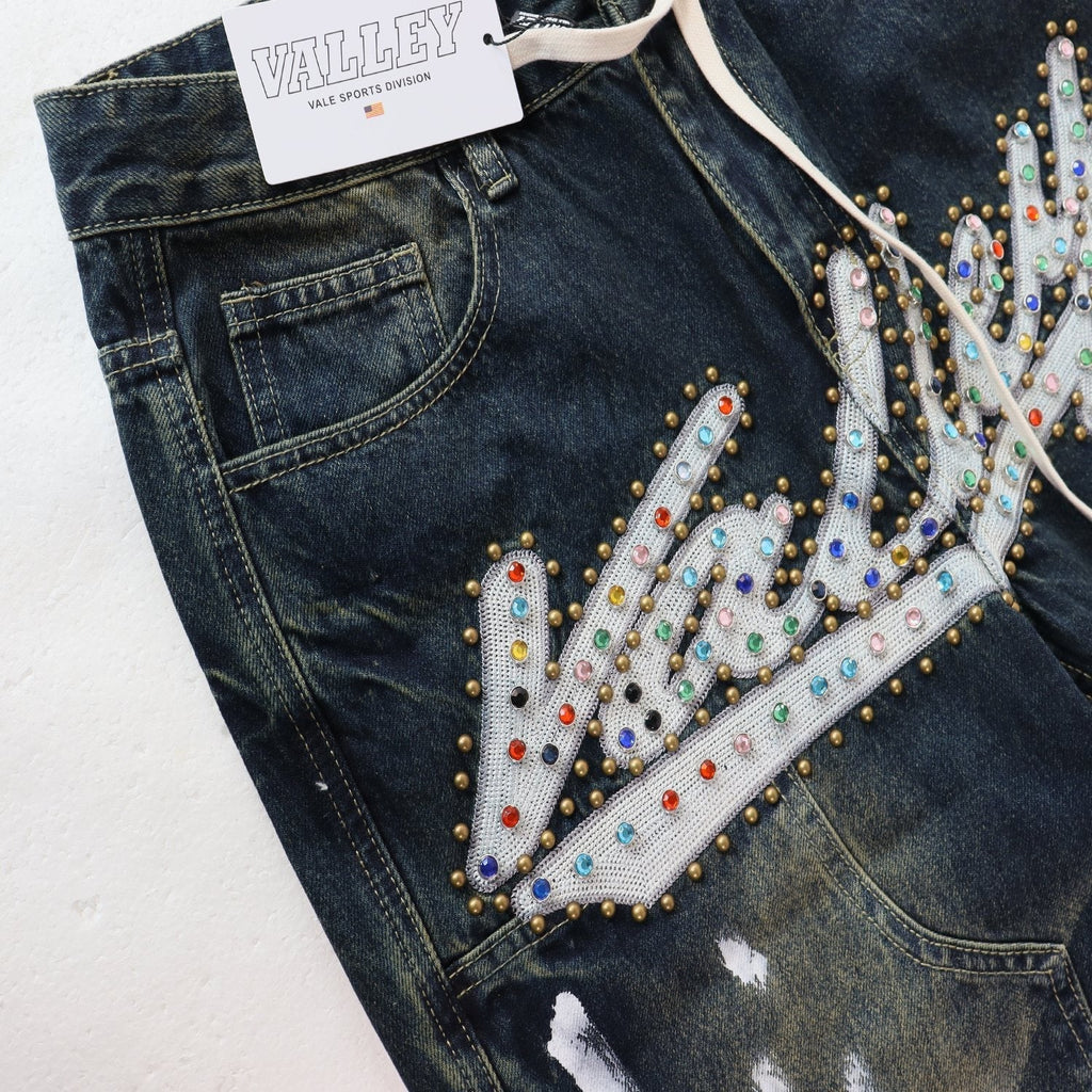 VALE Sports Division Embellished Wide-Leg Jeans ¡ª hang_tag