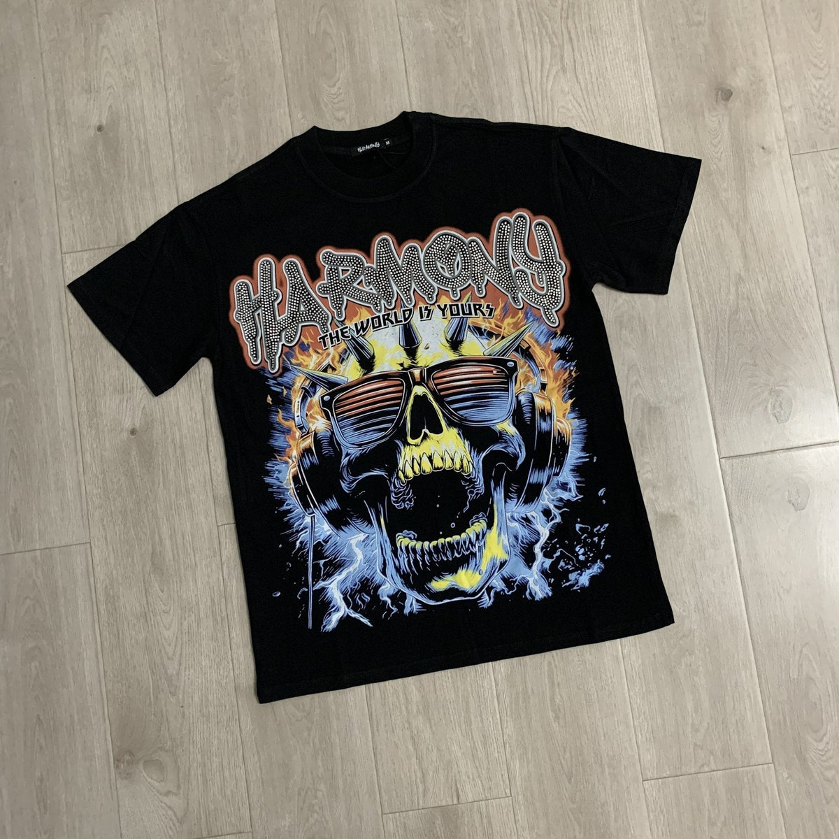 HARMONY Skull Graphic Short-Sleeve T-Shirt ¡ª front
