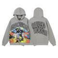 MIXED EMOTION Skateboard Graphic Zip Hoodie - Gray ¡ª hero