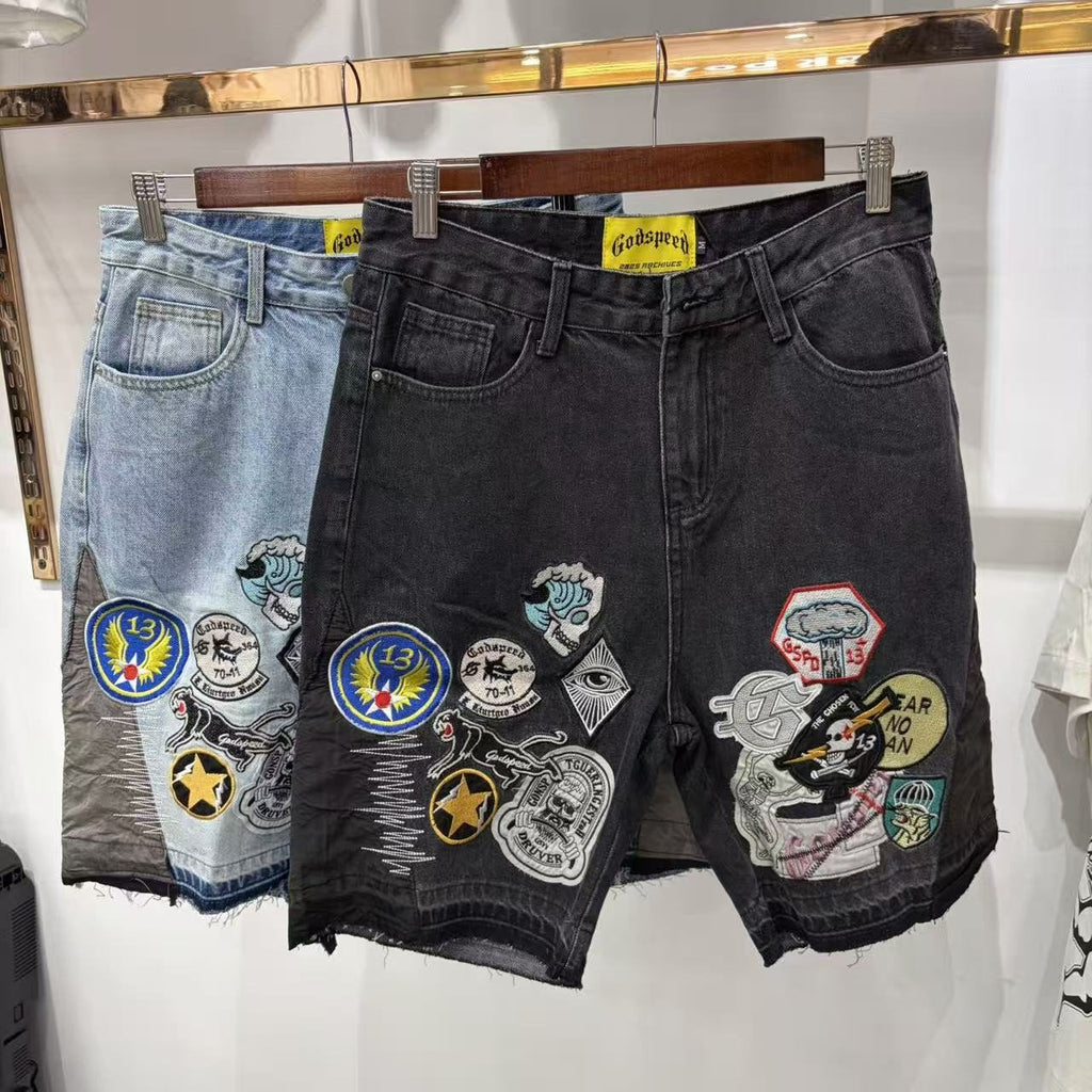 Godspeed Fear No One Patch Denim Shorts ¡ª comparison