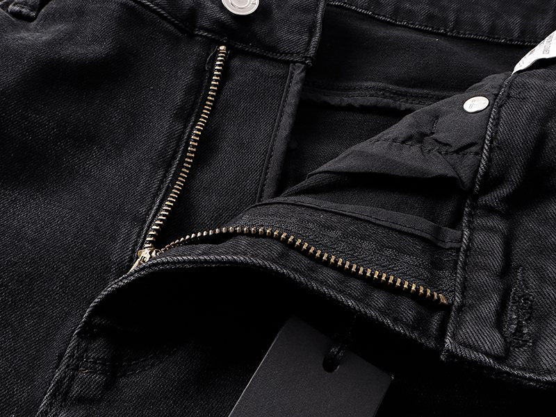 R+A Cross Embroidered Distressed Jeans ¡ª detail