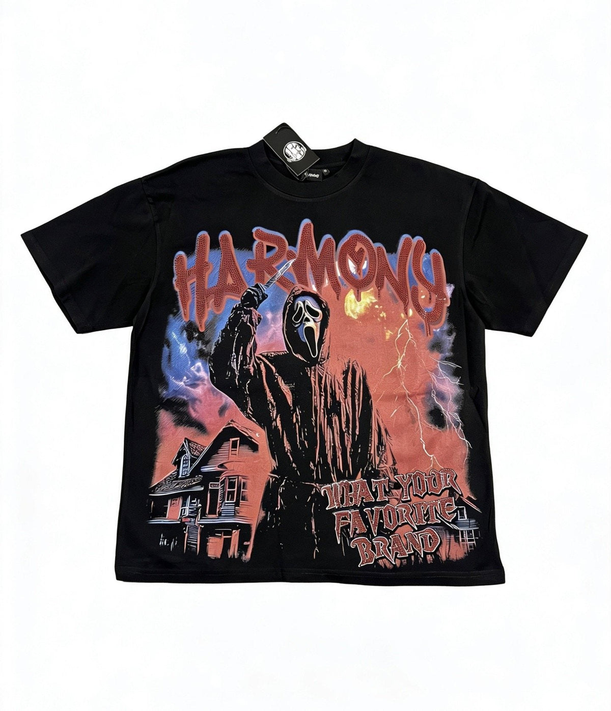 HARMONY New Age Mask Portrait Graphic T-Shirt ¡ª front