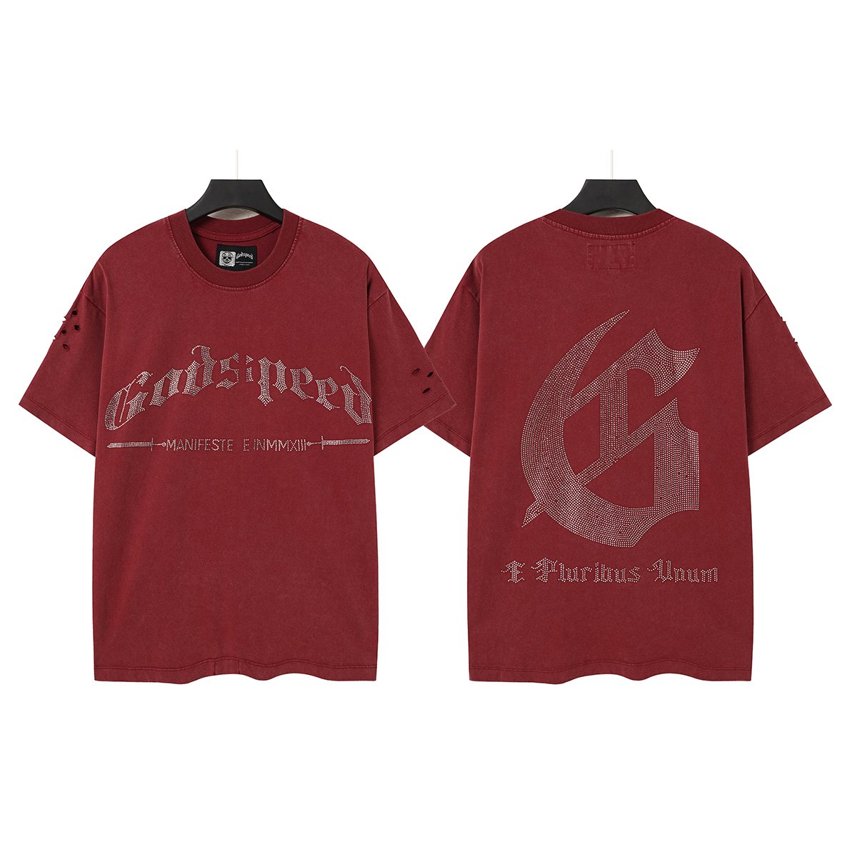 Godspeed Washed Rhinestone Graphic T-Shirt ¡ª hero