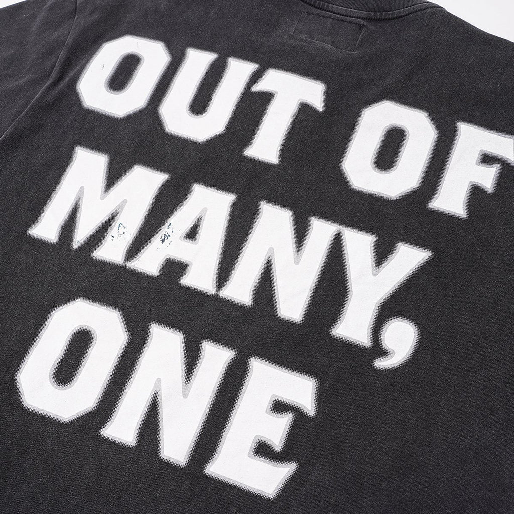 Godspeed Out of Many One Washed Black Graphic T-Shirt ¡ª detail