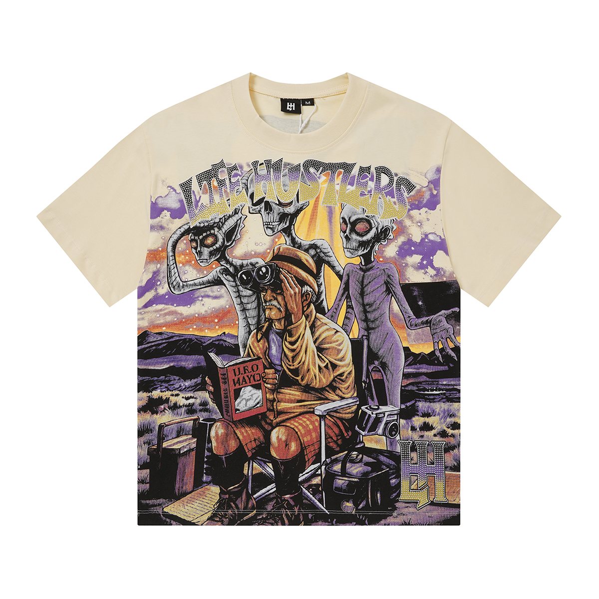 Life Hustlere No Days Off Alien UFO Graphic T-Shirt ¡ª front