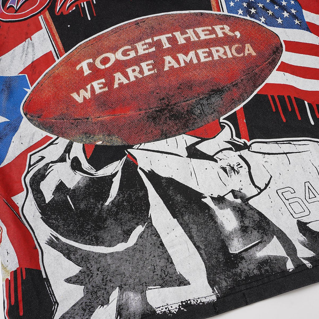 Godspeed Together We Are America Football Graphic T-Shirt ¡ª detail