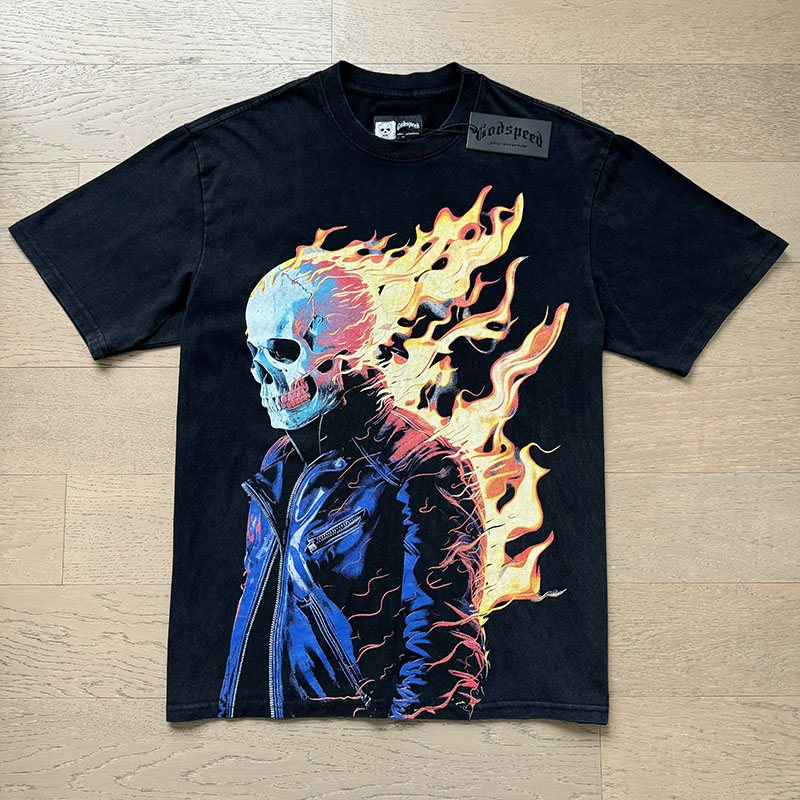 Godspeed Flaming Skull Graphic T-Shirt ¡ª hero