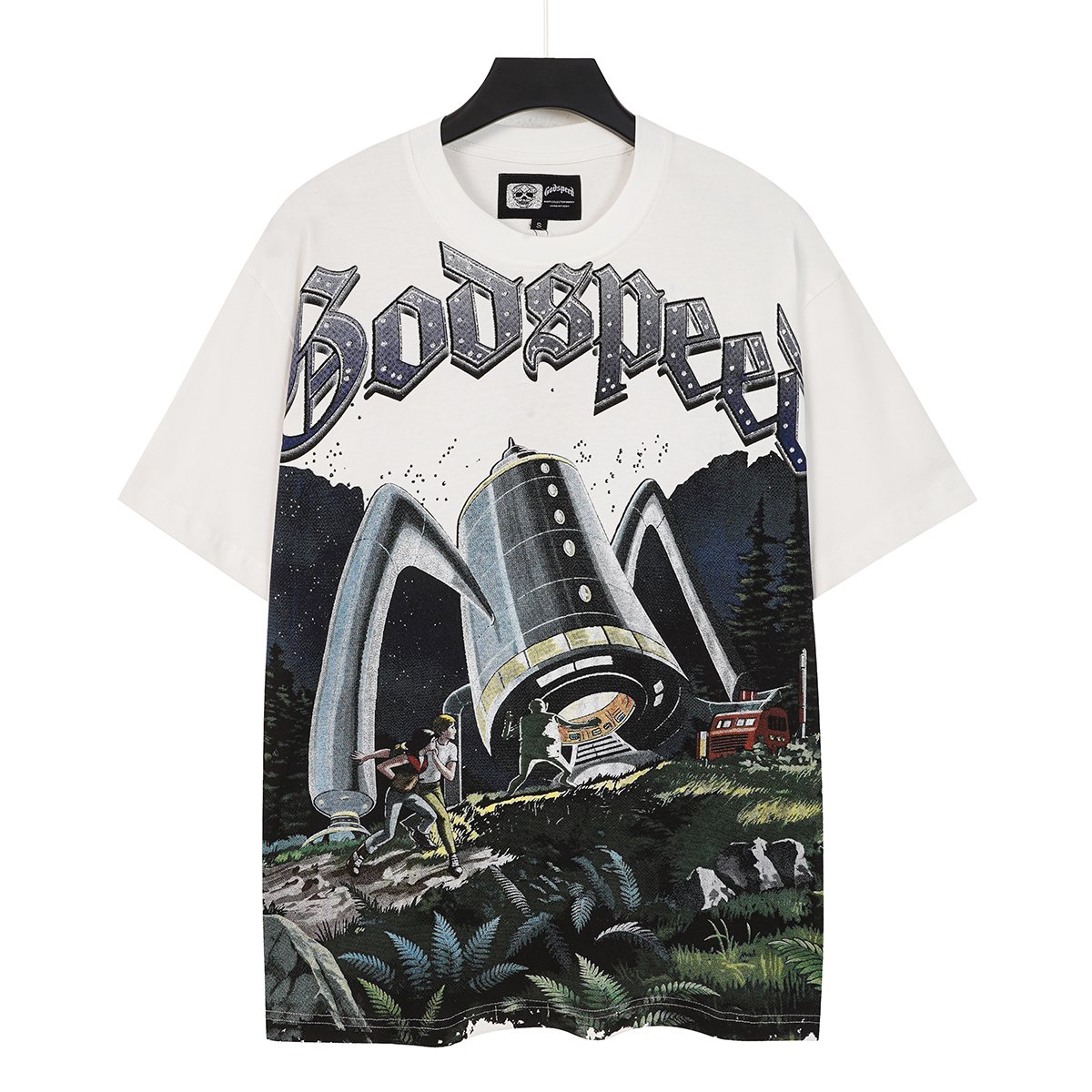 Godspeed Sci-Fi Landscape Graphic T-Shirt ¡ª front