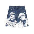 ASAALL Portrait Graphic Washed Denim Shorts ¡ª hero