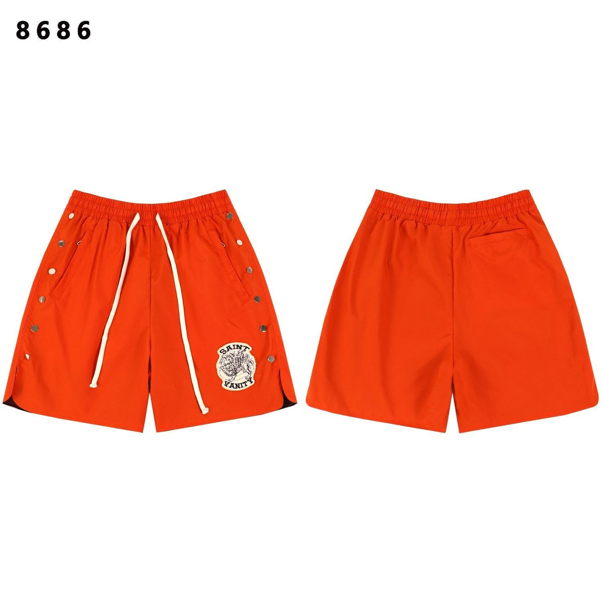 SAINT Vanity Embroidered Patch Shorts ¡ª front