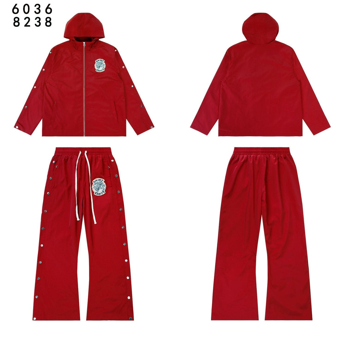 SAINT Vanity Patch Hooded Jacket & Snap-Pant Matching Set ¡ª front
