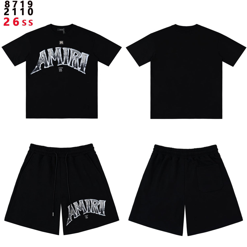 AMIRI Metallic Letter Graphic T-Shirt & Shorts Set ¡ª hero