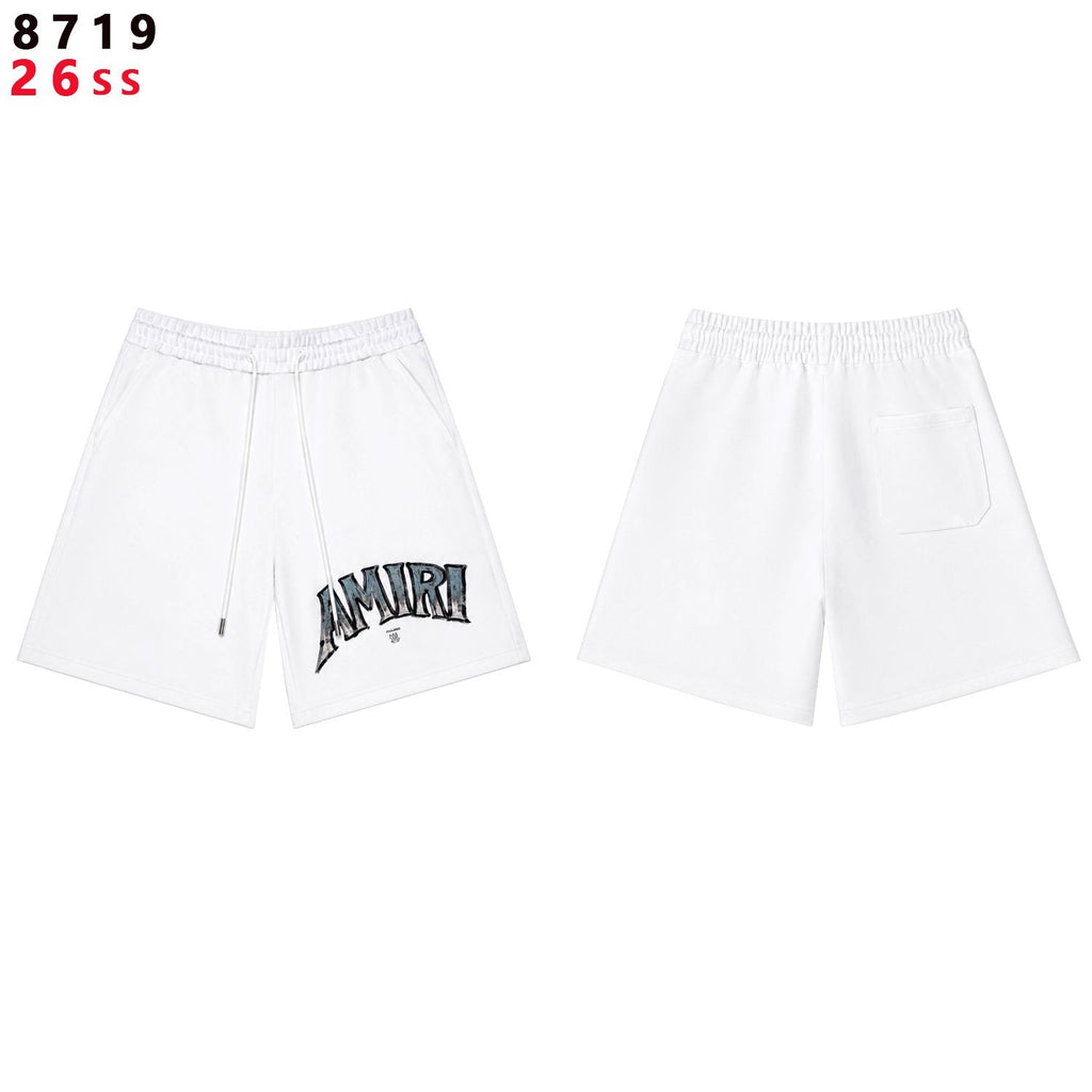 AMIRI Metallic Letter Graphic T-Shirt & Shorts Set ¡ª front