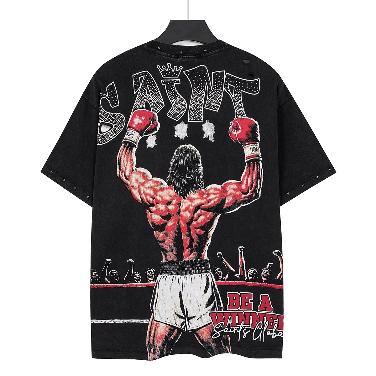SAINT Boxing Graphic Washed T-Shirt ¡ª back