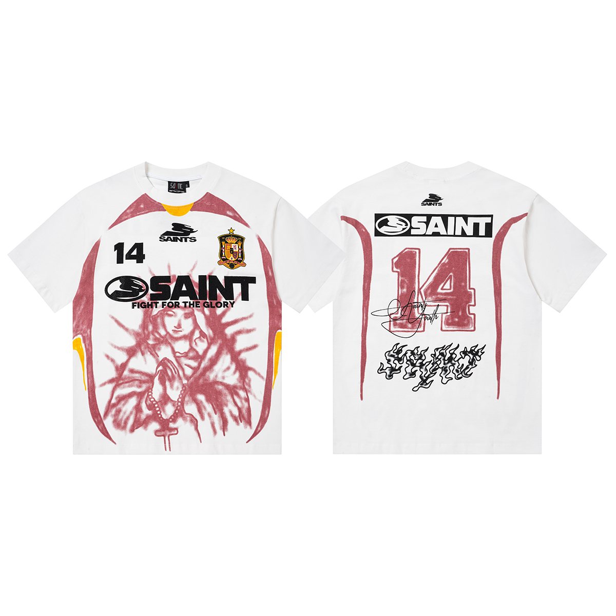 SAINT Rhinestone Number Graphic T-Shirt ¡ª front