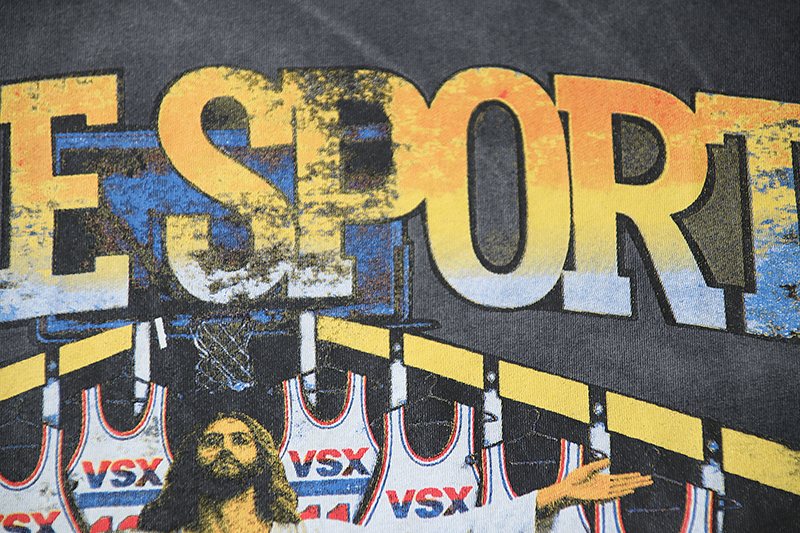 VALE USA Washed Black Sport Graphic T-Shirt ¡ª detail