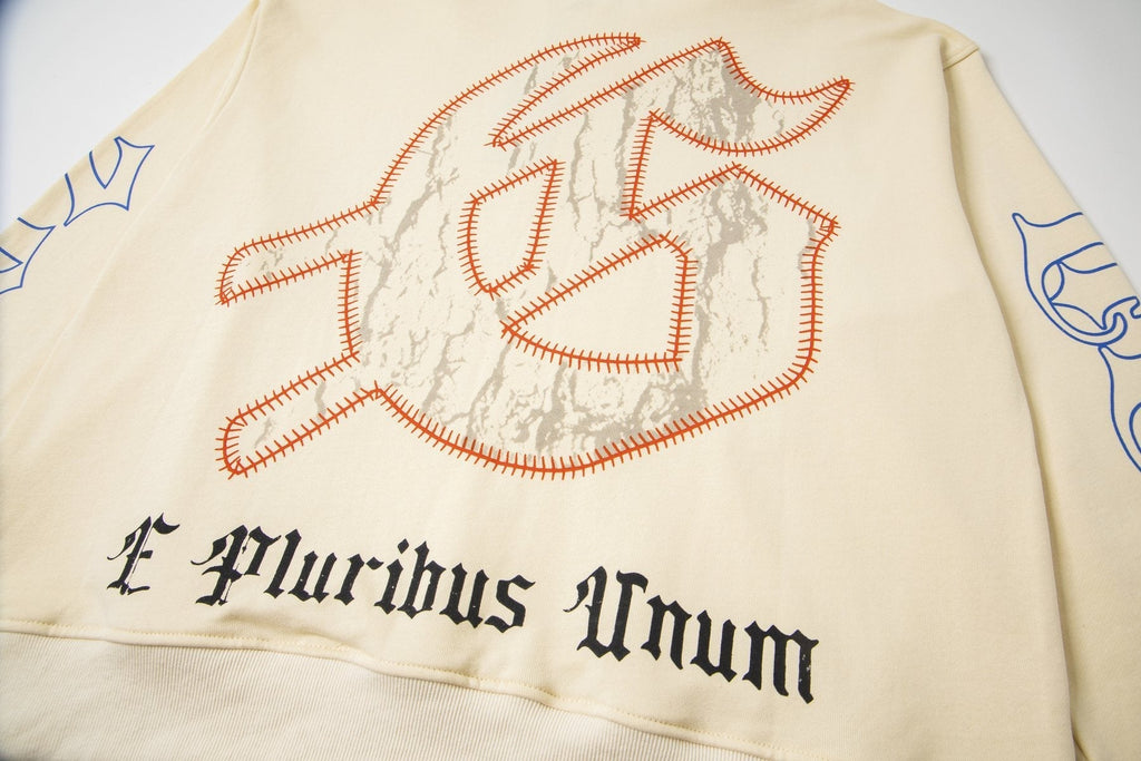 Godspeed E Pluribus Unum Graphic Hoodie - Cream ¡ª detail