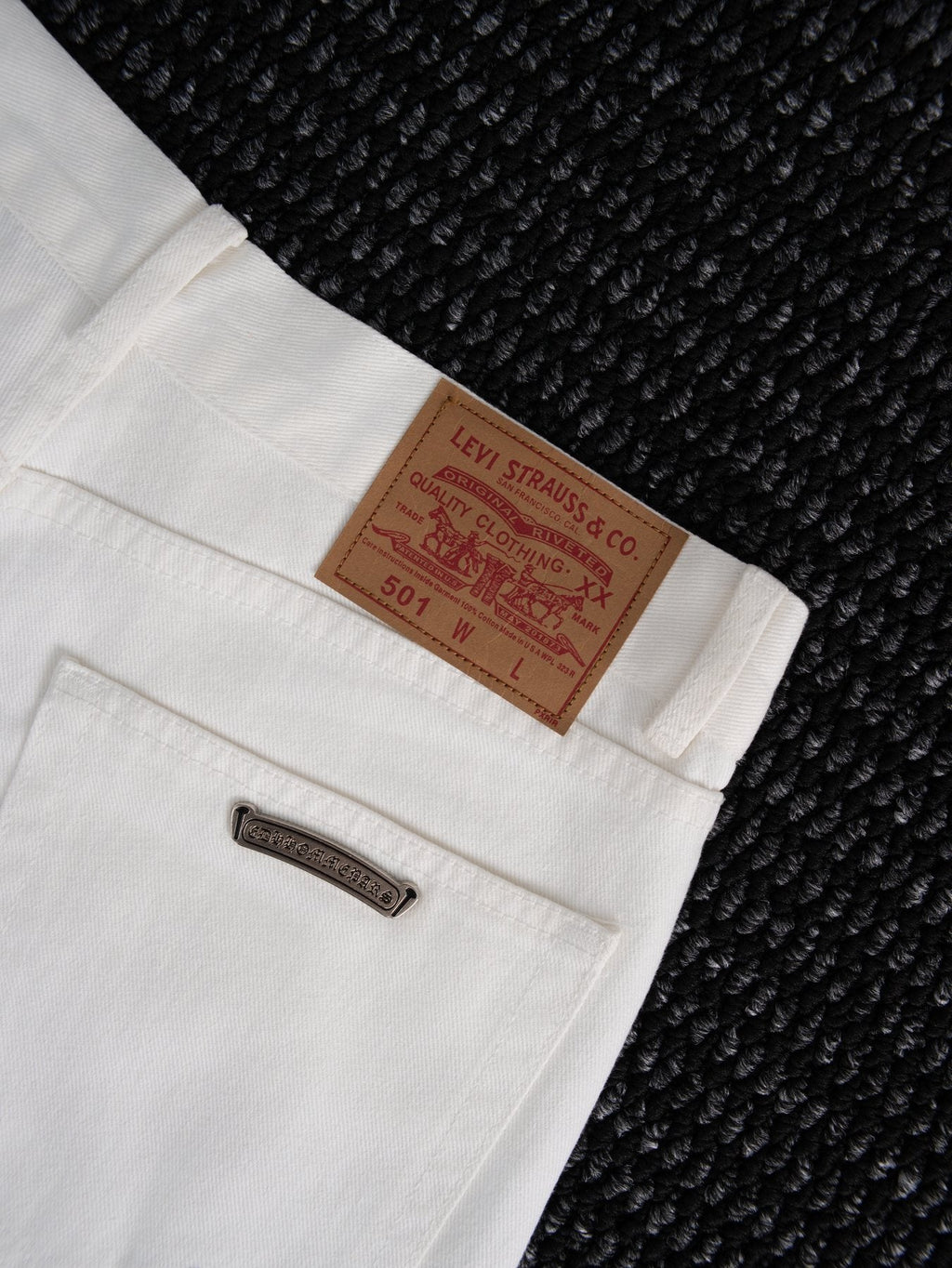 Chrome Hearts White Cross Patch Jeans ¡ª detail